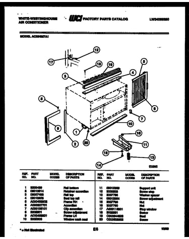 Cabinet and installation parts