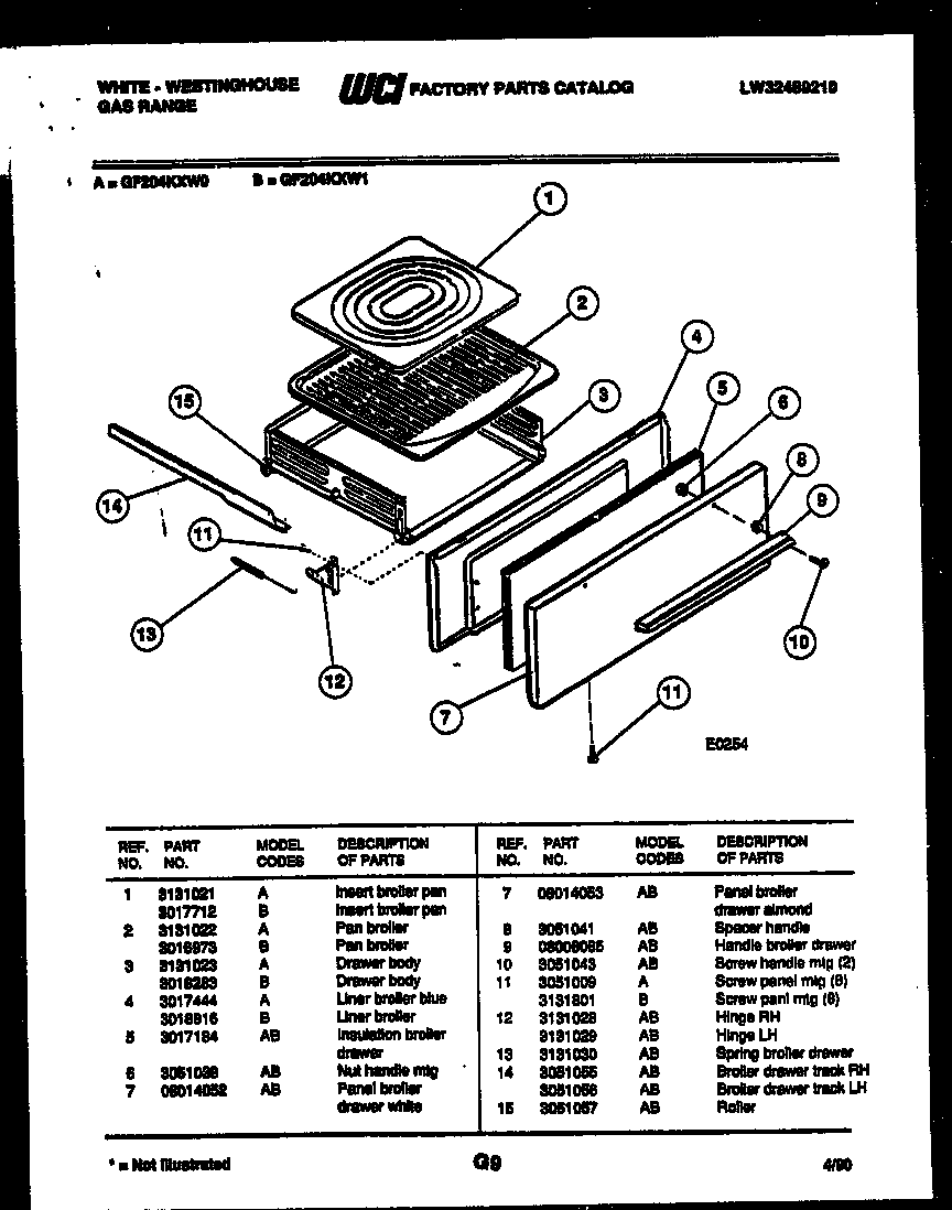 Broiler drawer parts