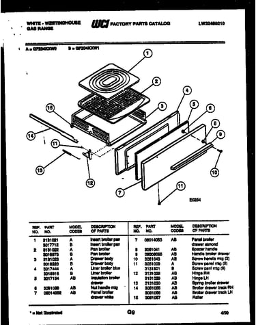 Broiler drawer parts