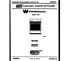White-Westinghouse GF300KXD0 cover page diagram
