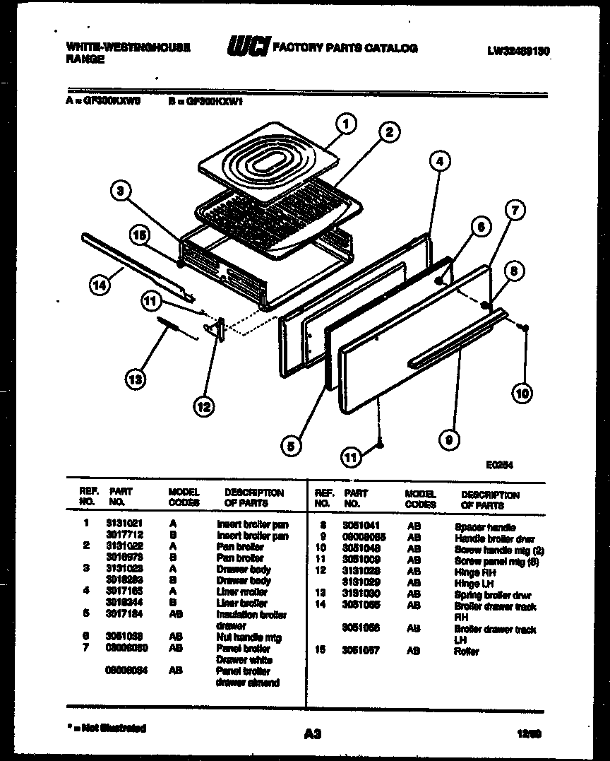 BROILER DRAWER PARTS