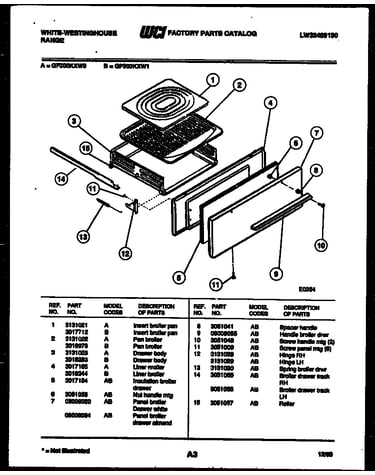 Broiler drawer parts
