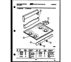 White-Westinghouse GF201KXW1 backguard and cooktop parts diagram