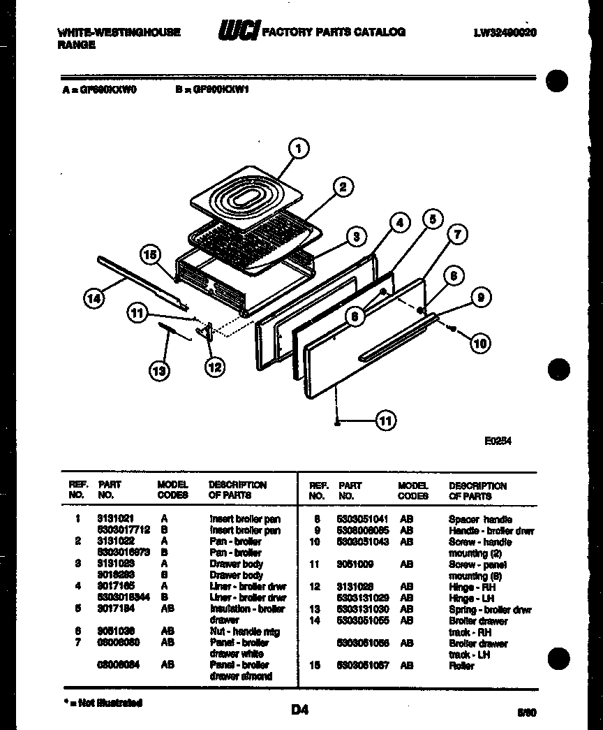 BROILER DRAWER PARTS