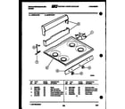 White-Westinghouse GF501KXW1 backguard and cooktop parts diagram