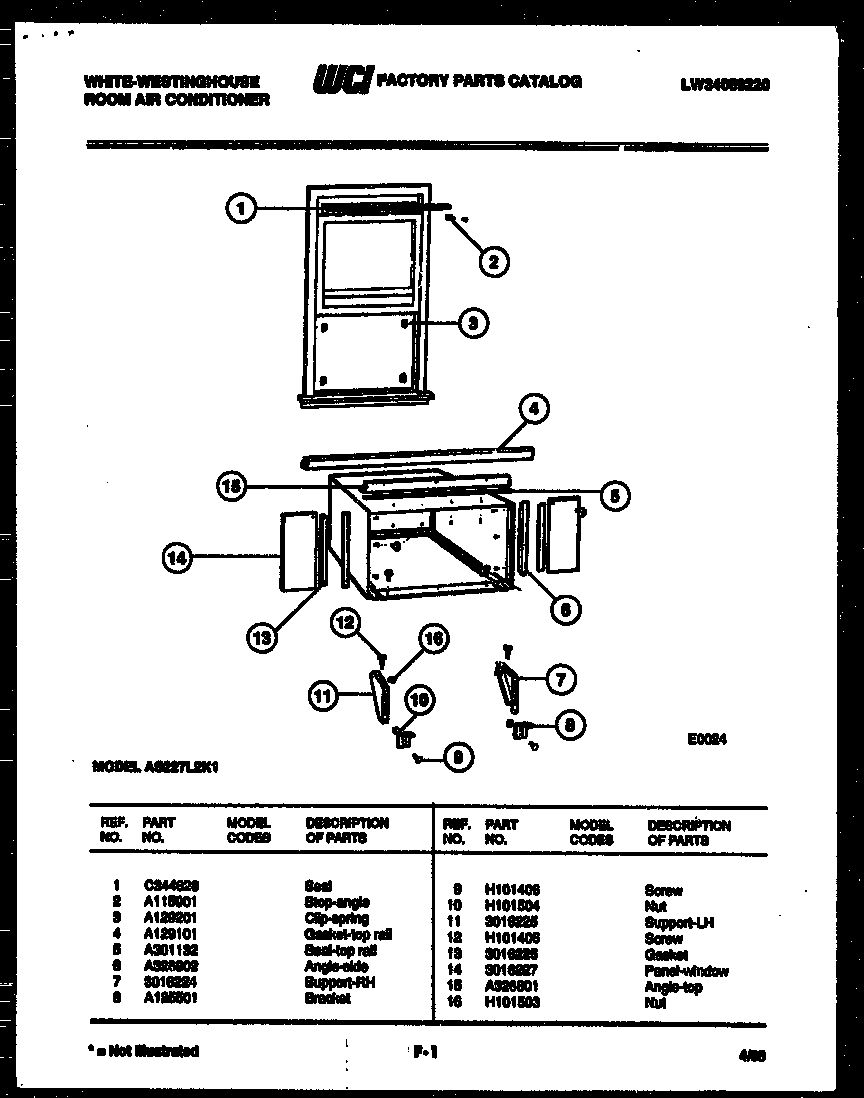 Cabinet and installation parts