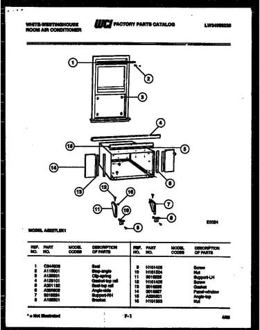 Cabinet and installation parts