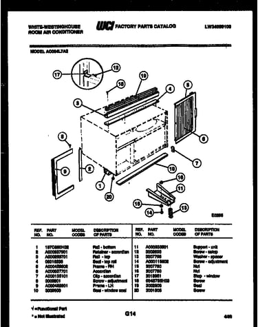 Cabinet and installation parts