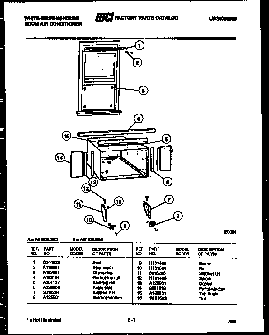Cabinet and installation parts