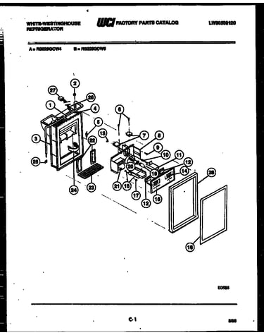 Ice door, dispenser and water tanks