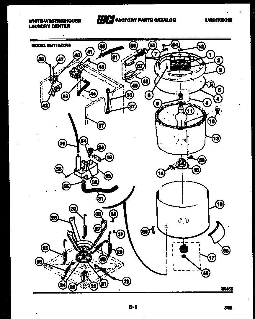 TUBS, WATER VALVE AND LID SWITCH