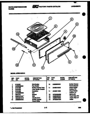 Broiler drawer parts