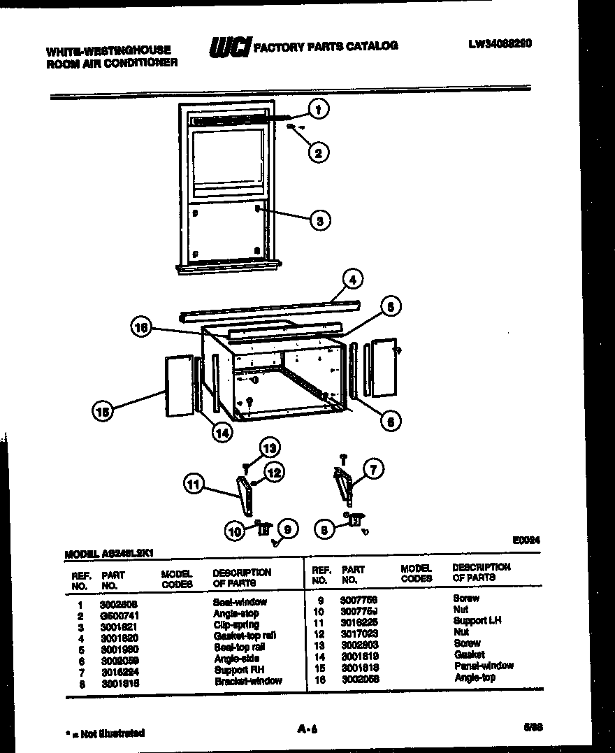Cabinet and installation parts