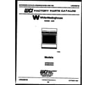 White-Westinghouse GF300HXW3 cover page diagram