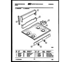 White-Westinghouse GF300HXW3 backguard and cooktop parts diagram
