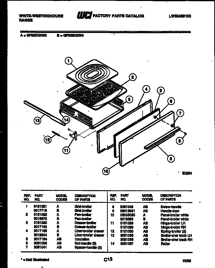 BROILER DRAWER PARTS