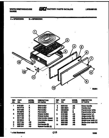 Broiler drawer parts