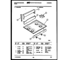 White-Westinghouse GF306KXD0 backguard and cooktop parts diagram