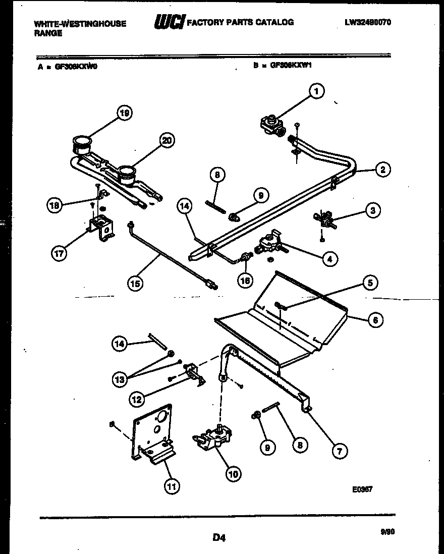 BURNER, MANIFOLD AND GAS CONTROL