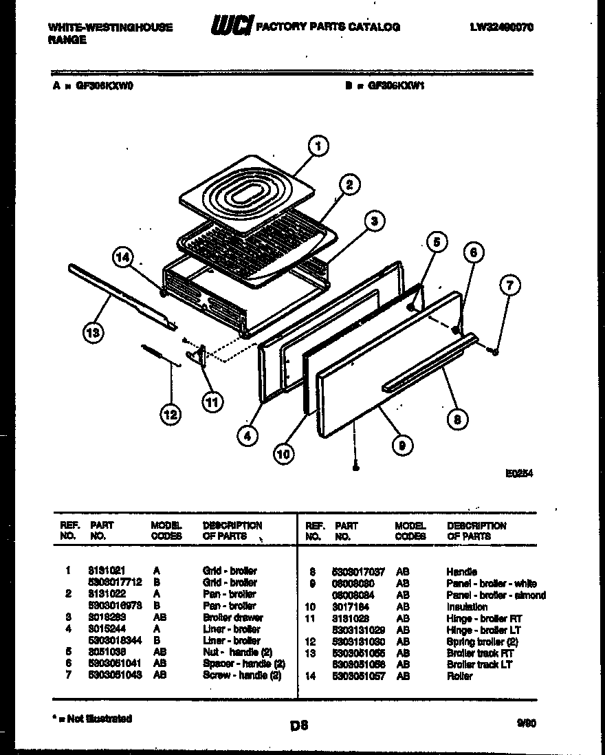 Broiler drawer parts