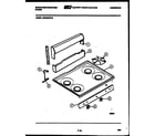 White-Westinghouse GF606KXD0 backguard and cooktop parts diagram