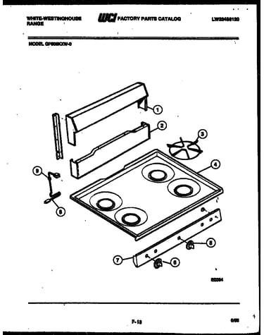 Backguard and cooktop parts