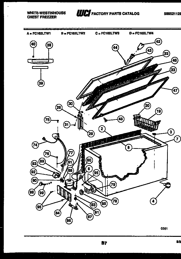 Chest freezer parts