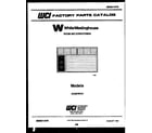 White-Westinghouse GF710HXW4 cover page diagram