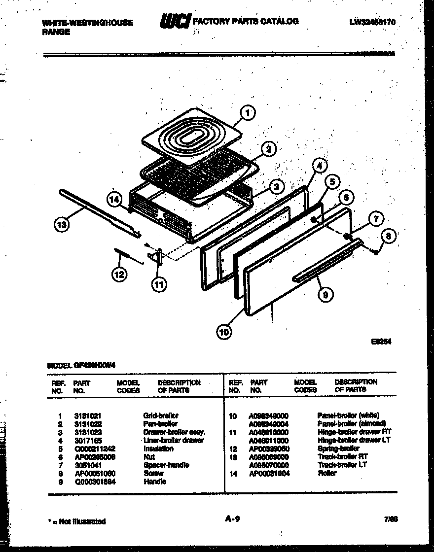 BROILER DRAWER PARTS