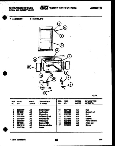 Cabinet and installation parts