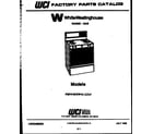 White-Westinghouse PGF410HXD4 cover page diagram