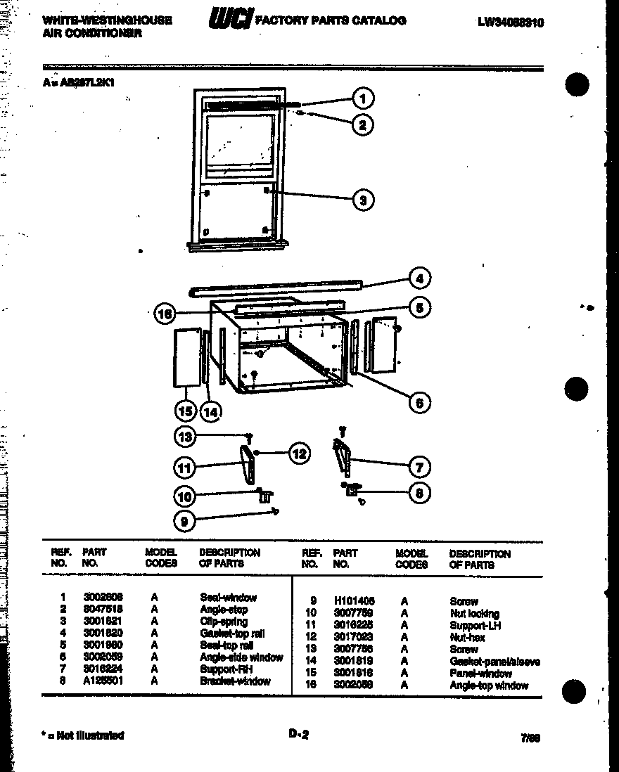 Cabinet and installation parts