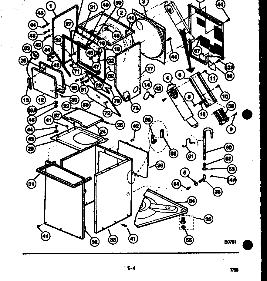 CABINET PARTS AND HEATER