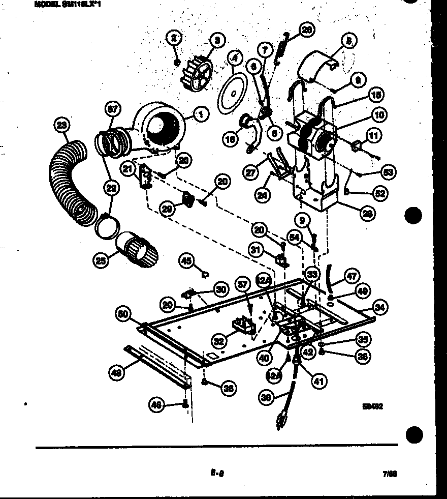 Dryer motor, blower and belt
