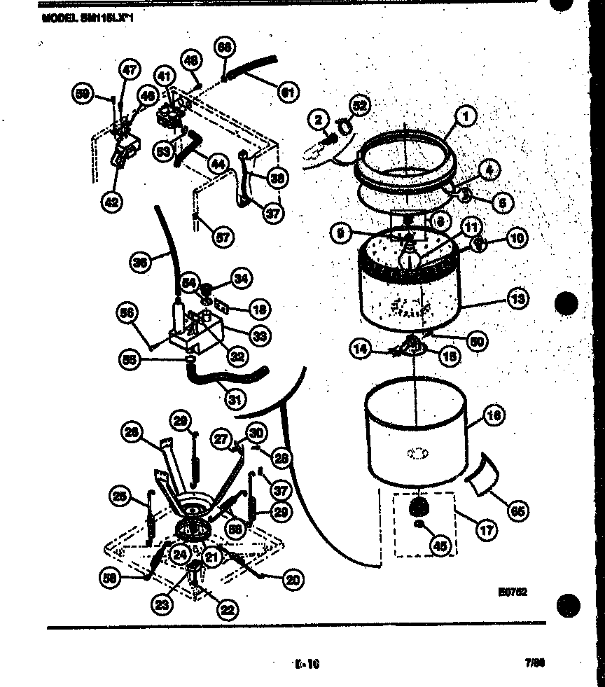 TUBS, WATER VALVE AND LID SWITCH