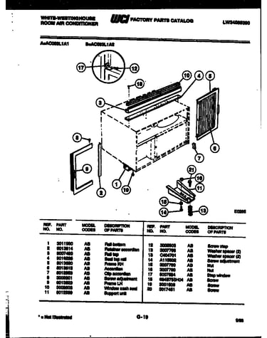Cabinet and installation parts