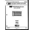 White-Westinghouse AL095M1A1 cover page diagram