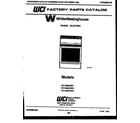 White-Westinghouse KF100KDD1 cover diagram