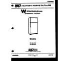 White-Westinghouse RT120LLV0 cover page diagram