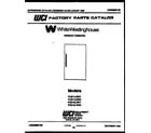 White-Westinghouse FU218LRW1  diagram