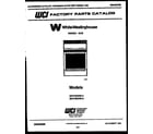 White-Westinghouse GF470HXW5 cover page diagram