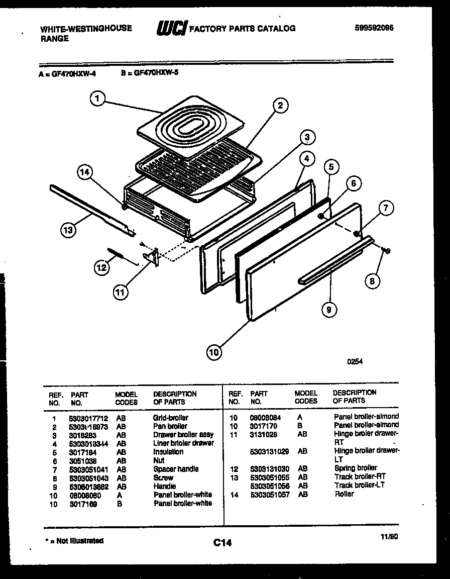BROILER DRAWER PARTS