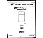 White-Westinghouse RT156LLW0 cover page diagram