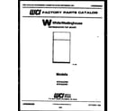 White-Westinghouse RT218JCF0 cover page diagram