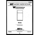 White-Westinghouse RA186GCF5 cover page diagram
