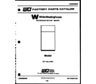 White-Westinghouse RT163LCV1 cover page diagram
