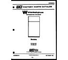 White-Westinghouse RT164LCH0 cover page diagram