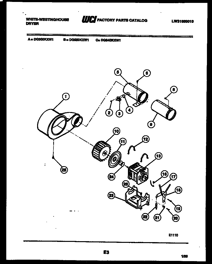 Motor and blower parts