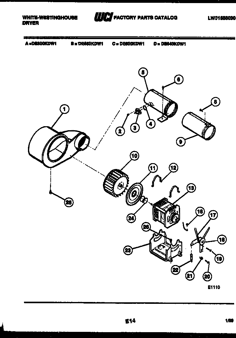 Motor and blower parts