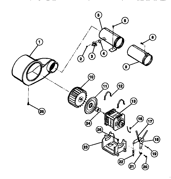 Motor and blower parts